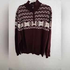 Weatherproof Vintage Maroon and White Sweater